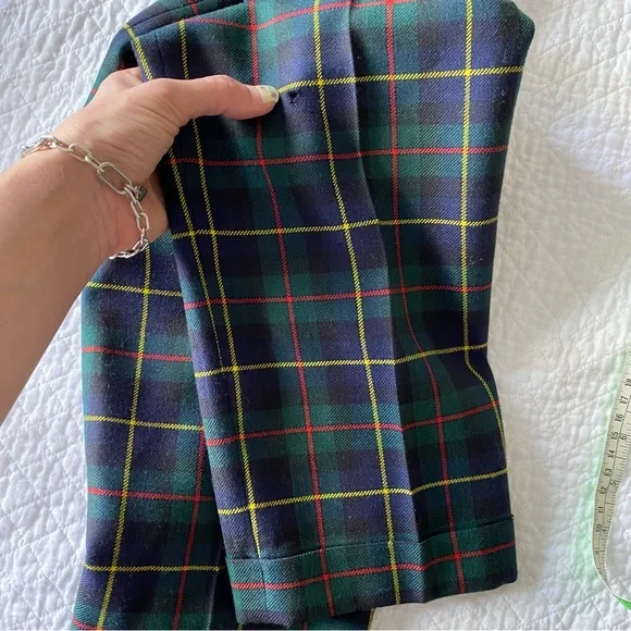 Vintage Escada Wool Plaid Pants - Picture 5 of 10